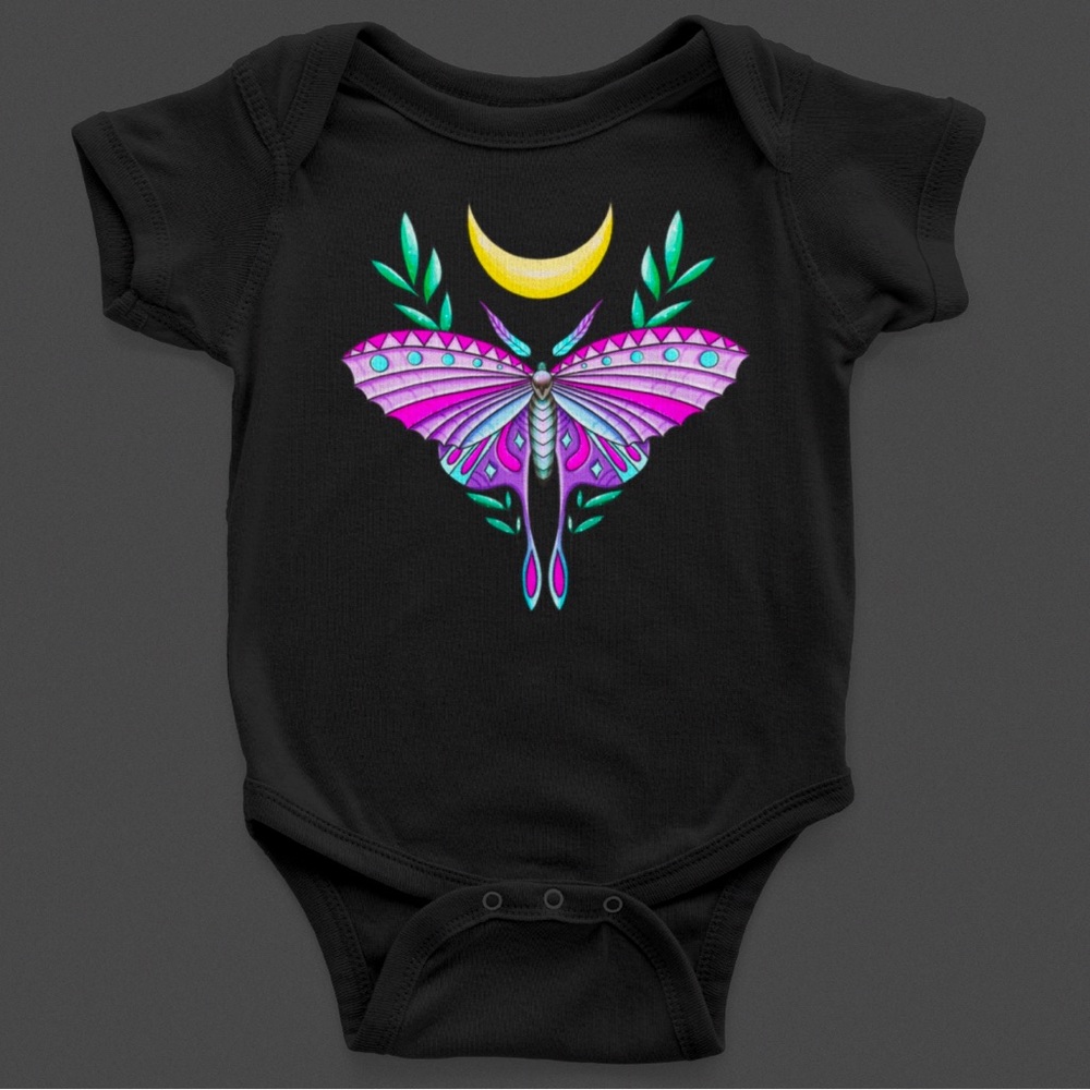 Colorful Moth Baby Onesie